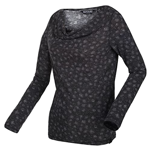 Regatta Damen Frayda T-Shirt, Black Storm Grey Animal, 36 von Regatta