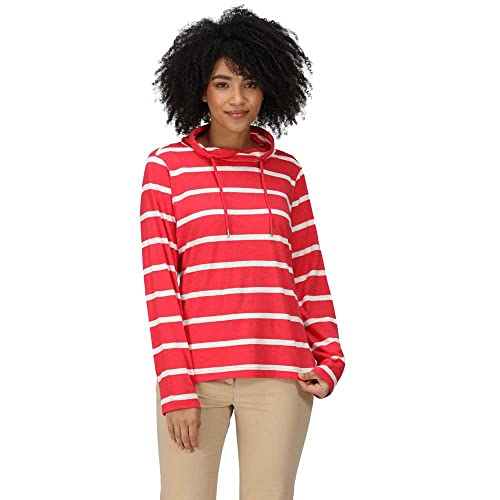 Regatta Damen Women's Helvine Striped Sweatshirt Fleece, Miami Rot/Weiß gestreift, 36 von Regatta