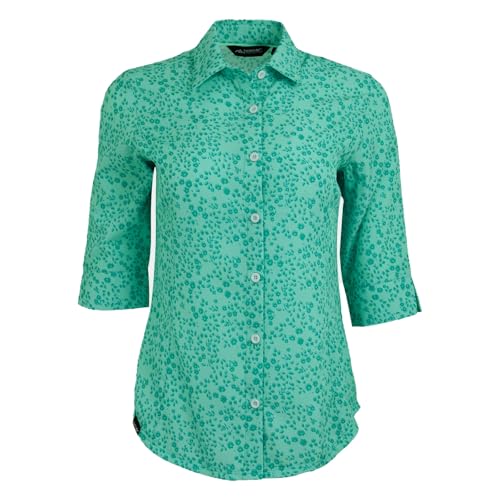 Regatta Damen Kurzarmshirt Shirt Wanderbluse Kinnis Bluse, Farbe:Türkis, Artikel:-D6B Aruba Blue Meadow Print, Größe:40 von Regatta