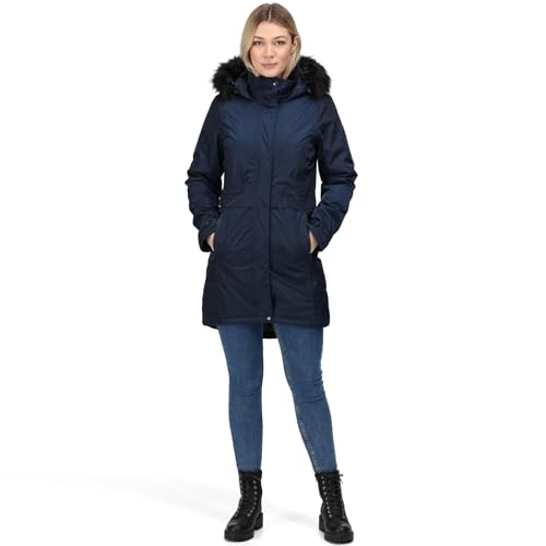 Regatta Damen Lexis Veste À Capuche Femme Imperméable, Respirante Et Isolante Avec Coutures Cousues-collées wasserdichte isolierte Jacken, Marineblau, FR : XXS (Taille Fabricant : 8) von Regatta