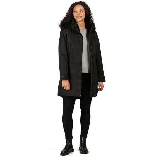 Regatta Damen Lexis Waterproof Breathable Taped Seams Lined Insulated Hooded Jacket Jacke, Schwarz, 38 von Regatta