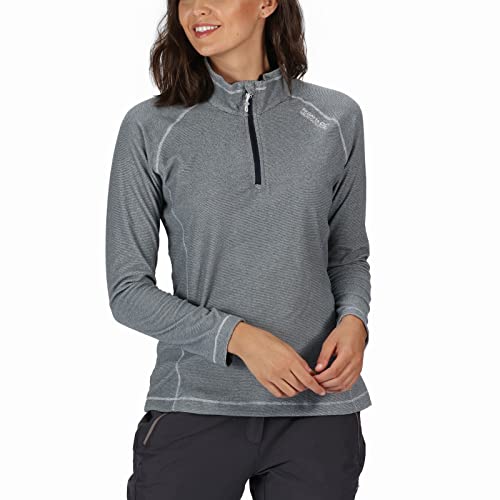 Regatta Damen Montes Lightweight Half-Zip Mini Stripe Microfleece Fleece, Dark LtSteel, 8 von Regatta