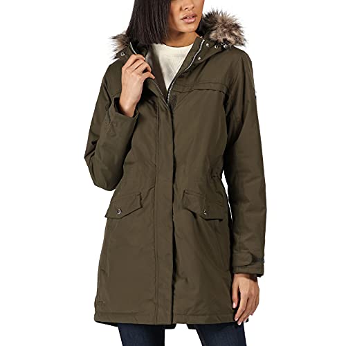 Regatta Damen Serleena Ii Waterproof Taped Seams Insulated Lined Hooded Jacket With Security Pocket Jacke, dunkles kaki, XS EU von Regatta