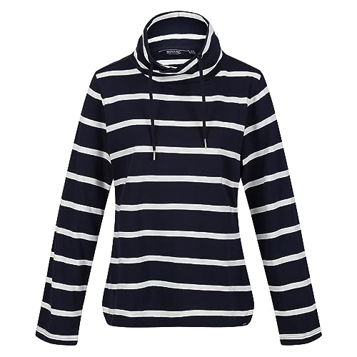 Regatta Damen Women's Helvine Striped Sweatshirt Fleece, Marineblau/Weiß gestreift, 36 von Regatta