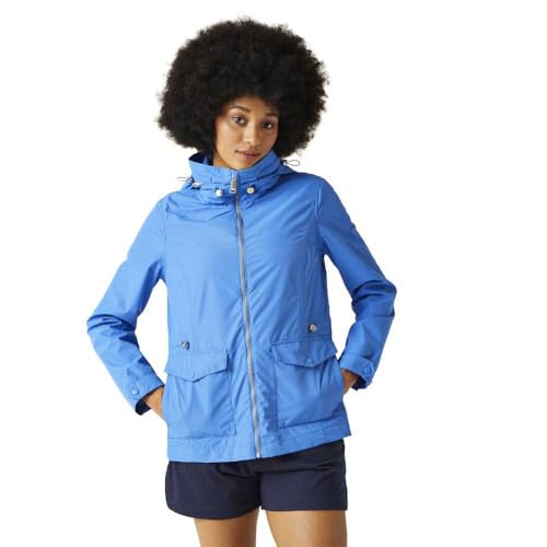 Regatta Damen Women's Waterproof Jacket Navassa Regenmantel mit durchgehendem Reißverschluss und Kapuze, Sonic Blue, 38 von Regatta