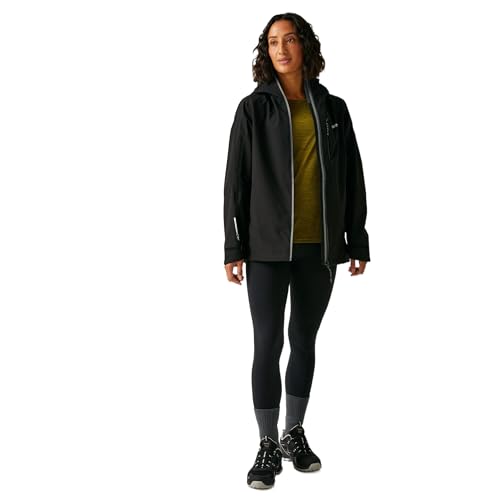 Regatta Damen Womens Birchdale Outdoor Active Jackets Waterproof Shell Regenmantel, Schwarz, 44 von Regatta