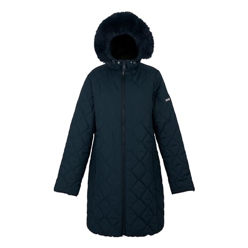 Regatta Damen Womens Fritha Iii Longline Full Zip Padded Jacket Gepolsterter Parka-Mantel, Navy, 38 von Regatta