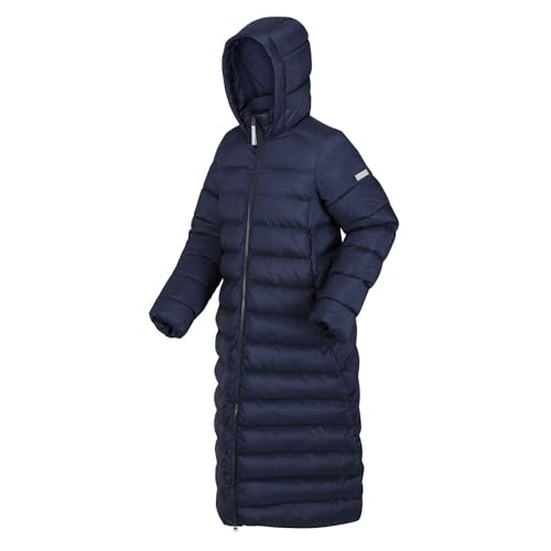 Regatta Damen Longline Kapuzenjacke, wattiert Gepolsterter Mantel, Navy, 40 von Regatta