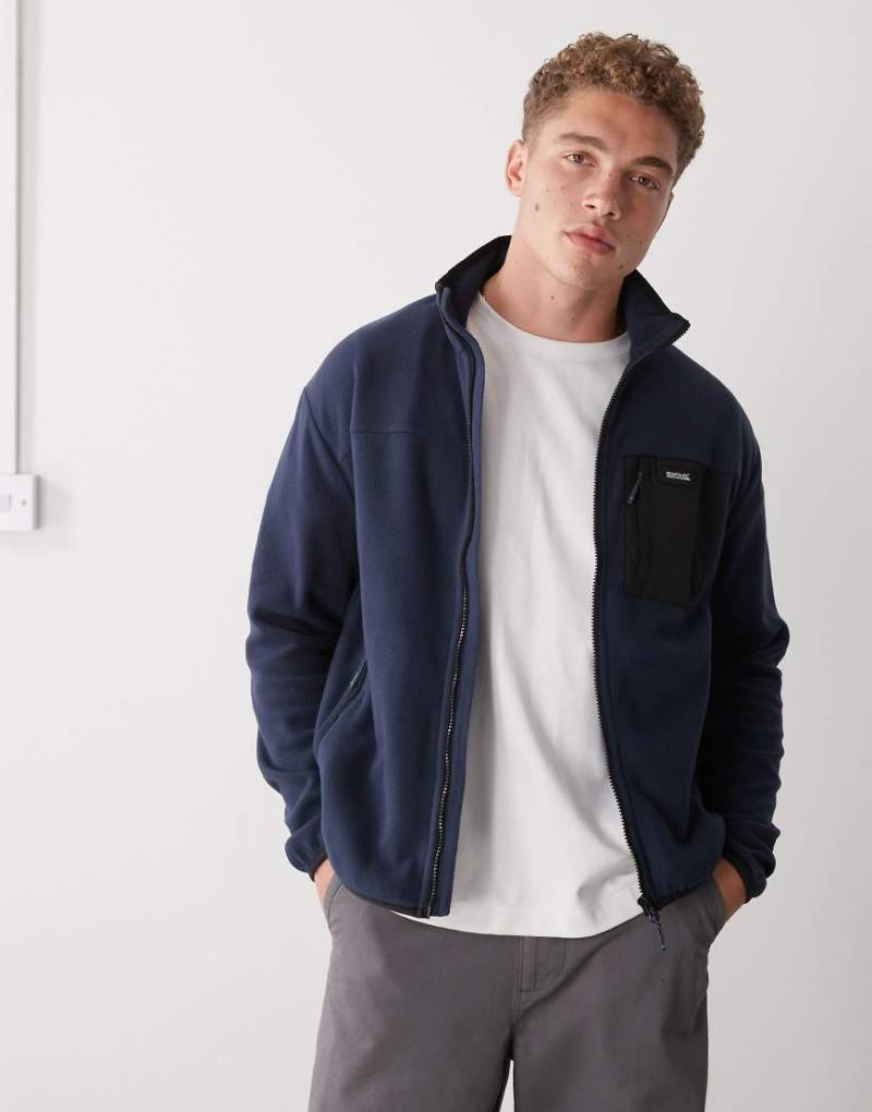Regatta - Frankie - Fleece-Jacke in Blau mit Reißverschluss-Marineblau von Regatta