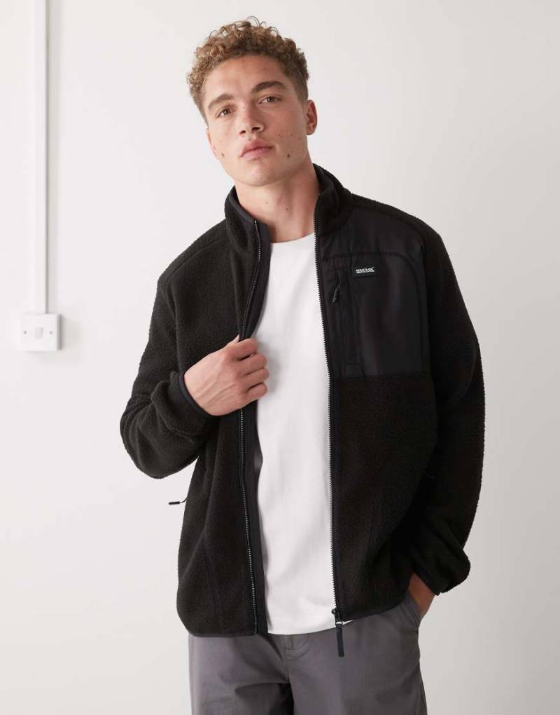 Regatta - Frankie - Sweatshirt aus Teddyfell in Schwarz von Regatta