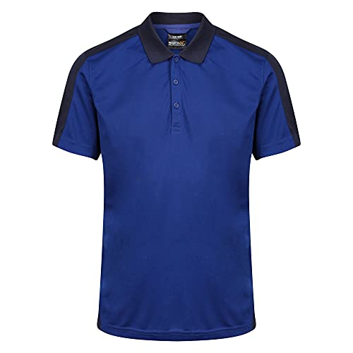 Regatta Herren, schnell transportierend, mit Knopfausschnitt Professionelles Poloshirt mit kontrastierendem Coolweave-Design, blau/blau, XS von Regatta