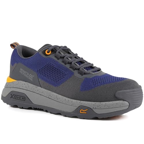 Regatta Herren Adults Crossfort Metal Free Safety Trainers with Deep Cushioned Soles-Perfect for Workwear and Casual Wear Brandschutzschuhe, blau/grau, 44.5 EU von Regatta