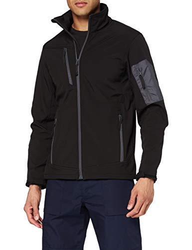 Regatta Herren Arcola Softshell Jacket Jacke, Multicoloured (Black/Seal Grey), M (Herstellergröße:M) von Regatta