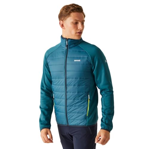 Regatta Herren Hybrid-Jacke mit durchgehendem Reißverschluss Gepolsterter Mantel, Marokkanisches Blau (Citron Lime), 3XL von Regatta