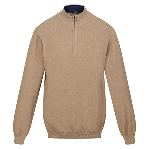 Regatta Herren Keaton Baumwollpullover mit halbem Reißverschluss, Goldsand, XL von Regatta