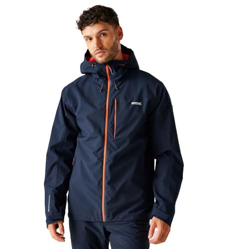 Regatta Herren Mens Birchdale Outdoor Active Jackets Waterproof Shell Regenmantel, blau, M von Regatta