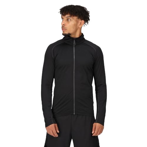 Regatta Herren Professional Men's Full-Zip Midlayer Stretch-Mittelschicht mit durchgehendem Reißverschluss, Schwarz, L von Regatta