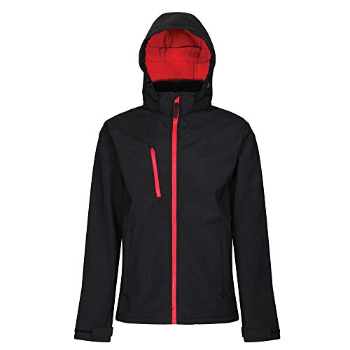 Regatta Herren Professional Men's Venturer 3 Layer Printable Hooded Softshell Jacket Jacke, Schwarz (klassisches Rot), XL von Regatta
