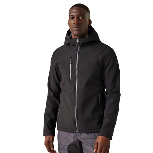 Regatta Herren Professionelle Navigate Softshelljacke Softshell-Jacke, schwarz/grau, S von Regatta