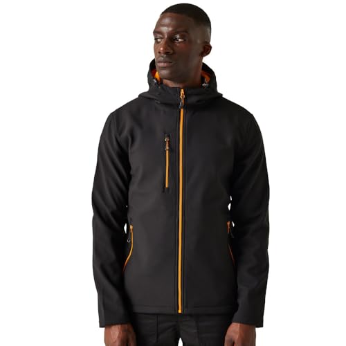 Regatta Herren Professionelle Navigate Softshelljacke Softshell-Jacke, schwarz/orange, 3XL von Regatta