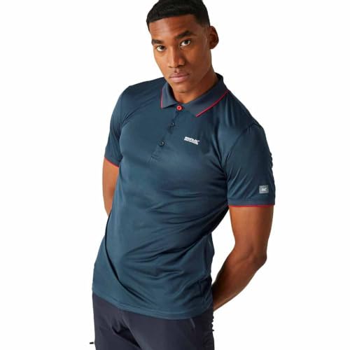 Regatta Herren Remex Ii Active De Secado Rápido Polohemd, Moonlight Denim (Danger Red) Solid, XXL von Regatta