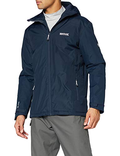 Regatta Herren Thornridge II wasserdichte Thermo-Guard-isolierte Outdoor-Jacke mit Kapuze Wasserdichte isolierte Jacke, Navy, L von Regatta