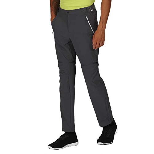 Regatta Herren-Wanderhose, dehnbar, mit Reißverschluss, Dunkelgrau / Schwarz, 42 W/32 L von Regatta