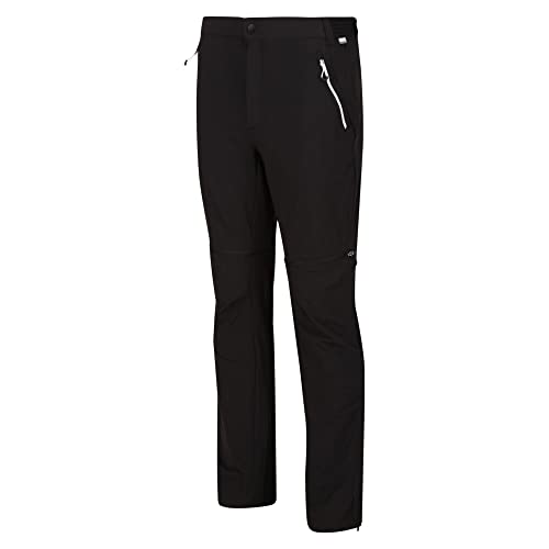 Regatta Herren-Wanderhose, dehnbar, mit Reißverschluss, Schwarz/Esche, 44 W/32 L von Regatta