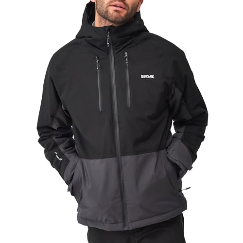 Regatta Herren Highton Stretch III Herrenjacke wasserdichte Jacke, Schwarz, S von Regatta