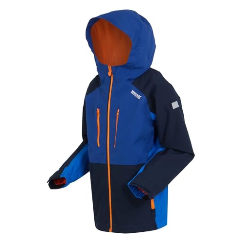 Regatta Highton V Outdoorjacke Kinder Wasserdicht mit versiegelten Nähten, Farbe:Blau, Kinder Größen:140 von Regatta