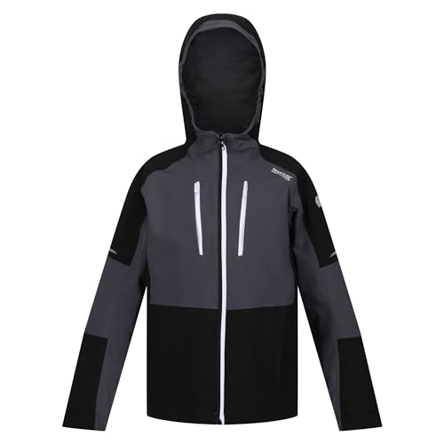 Regatta Highton V Outdoorjacke Kinder Wasserdicht mit versiegelten Nähten, Farbe:Grau, Kinder Größen:140 von Regatta