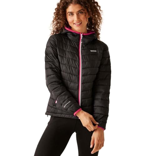 Regatta Hillpack II Steppjacke für Damen mit Kapuze, Farbe:Schwarz, Größe:38 von Regatta