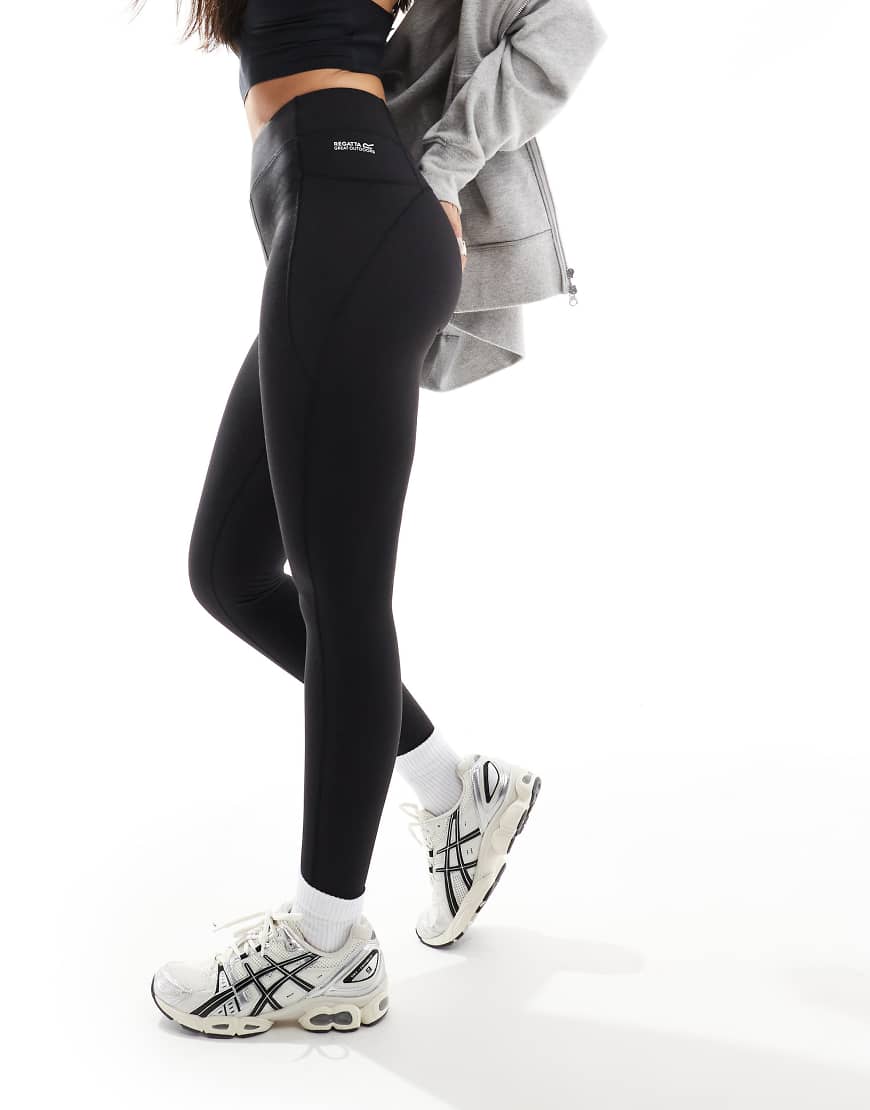 Regatta Holeen - Pro - Kompressionshose in Schwarz-Weiß von Regatta