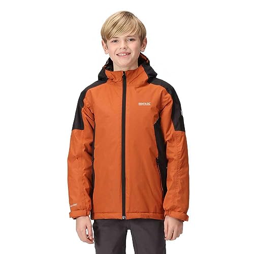 Regatta Jungen Hürdle Iv wasserdichte Jacke, Burnt Copper/Black, 14 Jahre von Regatta