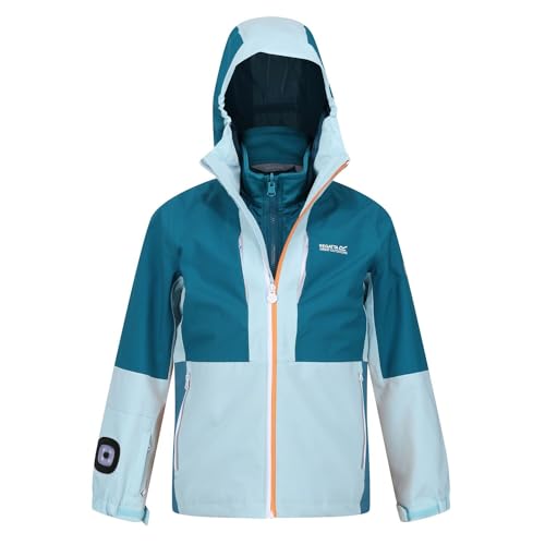 Regatta Hydrate VIII 3 in 1 Jacke für Kinder Wasserdicht mit Kapuze, Farbe:Türkis, Kinder Größen:158 von Regatta