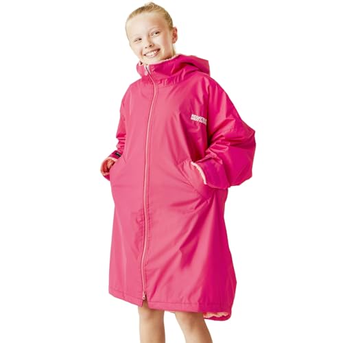 Regatta Kinder Spirit Of Adventure Kapuzenmantel Wasserdicht Warm Trocknen Umkleiden Robe, Rosa Trank, 5-9 Years von Regatta