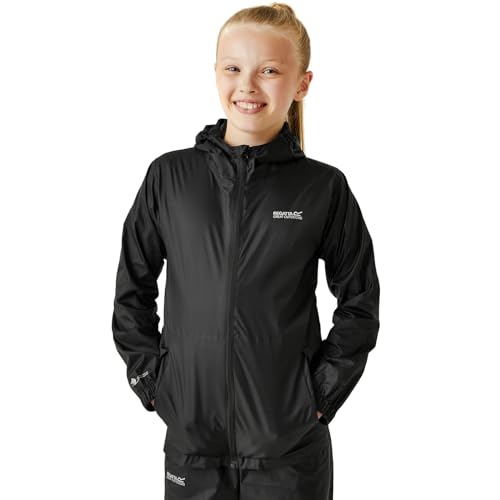Regatta-Kinderjacke Kid Pack It Iii, wasserdichte Shell-Jacke XS Schwarz von Regatta