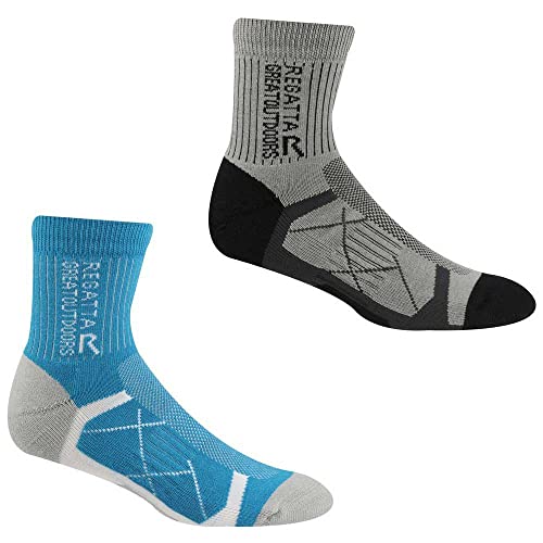 Regatta Ladies 2pk Sock, Damen Socken, Light Steel/Niagra Blue, von Regatta