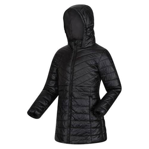 Regatta Mädchen Padded Long Insulated Coat Gepolsterter Mantel, Schwarz, 9-10 Jahre von Regatta