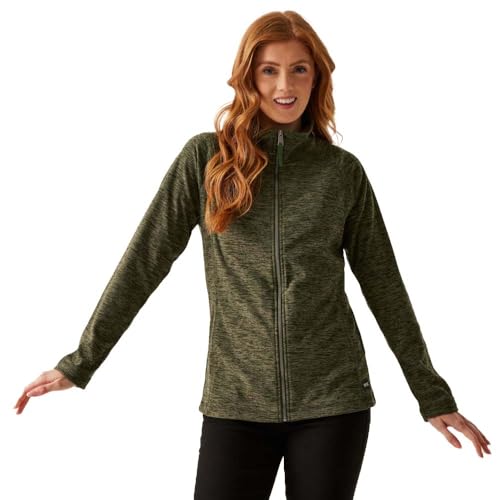 Regatta Mayse Damen-Fleecejacke mit durchgehendem Reißverschluss, Dunkles Khaki meliert, 34 von Regatta