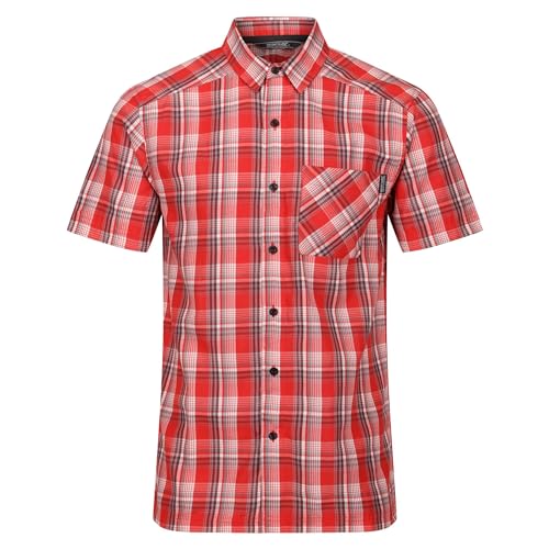 Regatta Mindano VII Herren-Shirt, kurzärmelig, schnell trocknend, Seville Red Check, L von Regatta