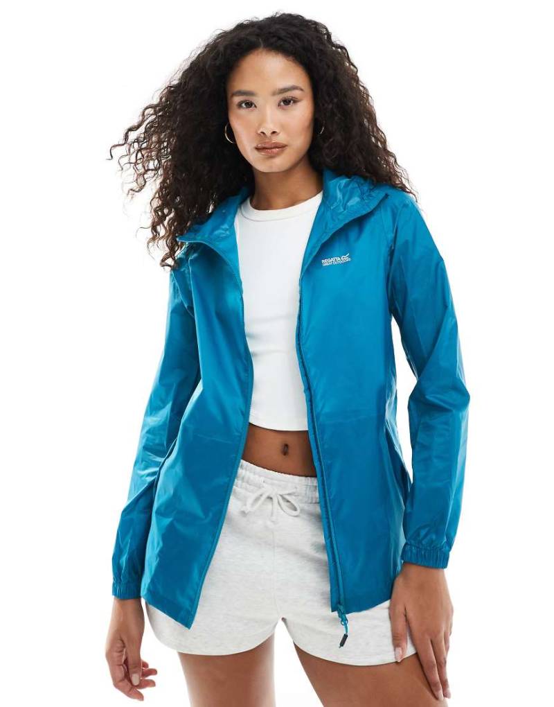 Regatta - Pack-It III - Wasserdichte Regenjacke für Damen in Grün-Blau von Regatta