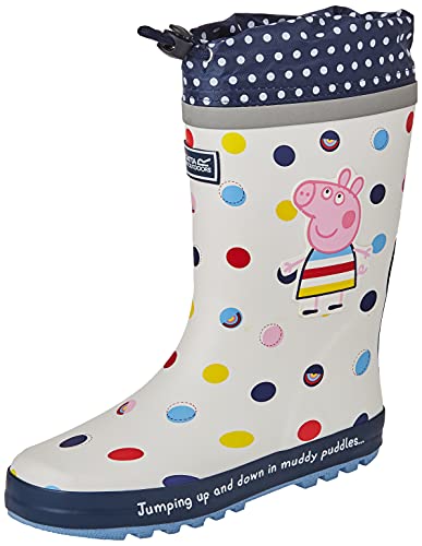 Regatta PeppaSplash Welly Rain Boot, White Polka, 30 EU von Regatta