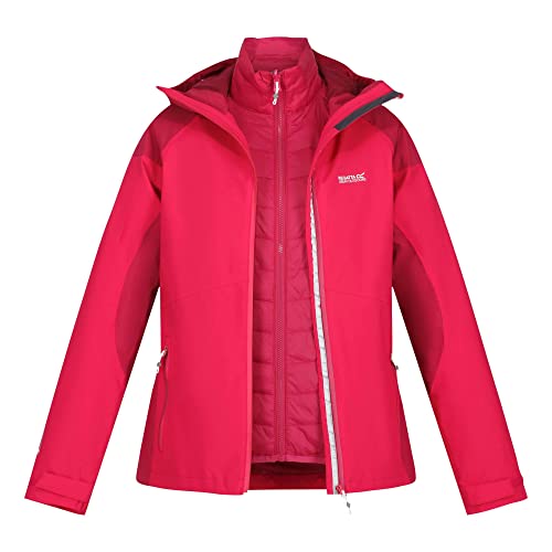 Regatta RWP360 Women's Wentwood VII 3in1 Damen Outdoorjacke wasserdicht Jacke, Groesse 44, pink von Regatta