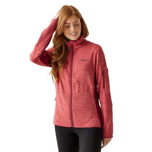 Regatta Ralina - Damen Fleecejacke | meliertes Fleece in Strickopitk - Rot-Rosa - 42 von Regatta