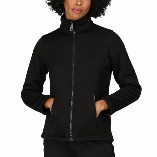 Regatta Razia II Strickfleecejacke mit Teddyfleece innen für Damen, Farbe:Schwarz, Größe:38 von Regatta