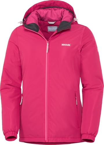 Regatta Regenjacke Damen, wattierte Sportjacke, warme Wetterschutzjacke mit 10.000mm Wassersäule, atmungsaktive Funktionsjacke in Regular-Fit, Pink, Gr. 38 von Regatta