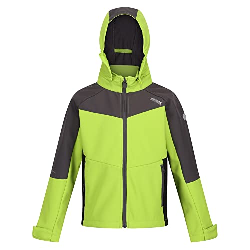 Regatta Softshelljacke Kinder Eastcott II mit Kapuze, Farbe:Lime, Kinder Größen:176 von Regatta