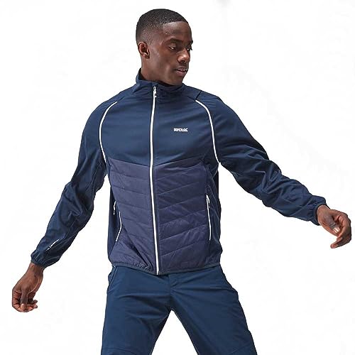 Regatta Steren Herren Hybrid 2-in-1 Daunenjacke, Marineblau / Gefahrenrot, XXXL von Regatta