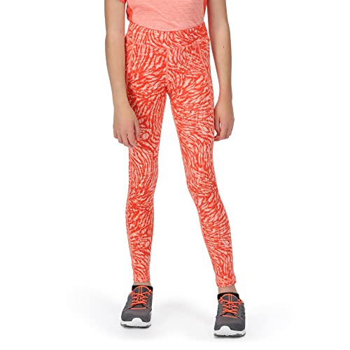 Regatta Unisex Atkin Legging II Pants, Neon Peach Animal, 13 Years von Regatta